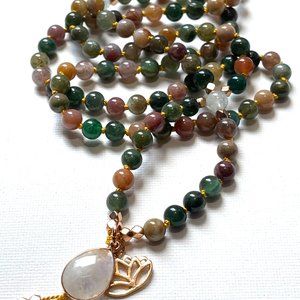 NEW Jasper Moonstone Meditation Necklace 108